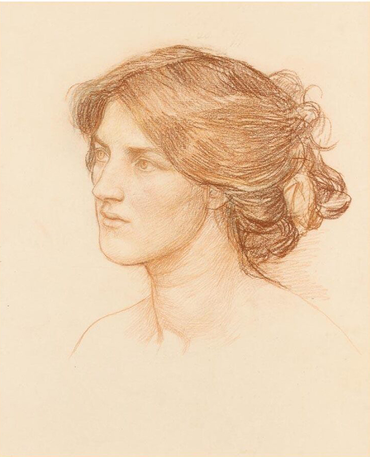 Study for Gather Ye Rose Buds While Ye May in Detail John William Waterhouse